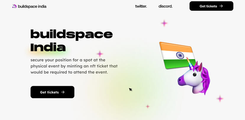 Designed Buildspace-India Landing page